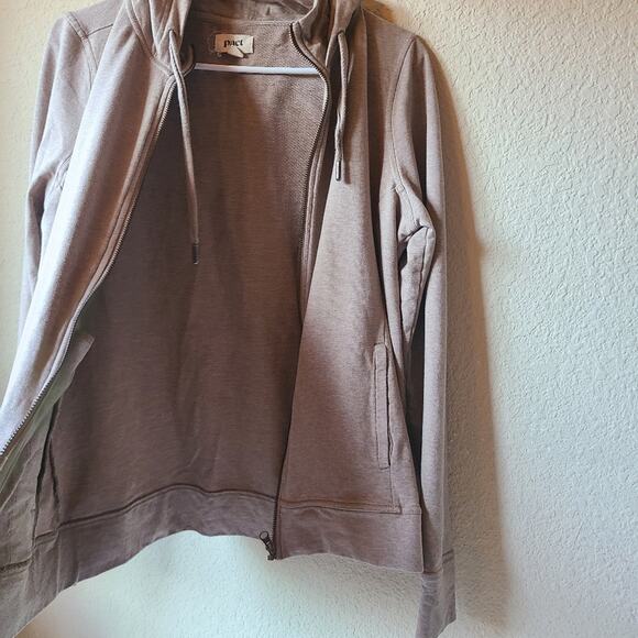 Pact Beige Zip-Up Hoodie Women's Size M - Picture 3 of 10